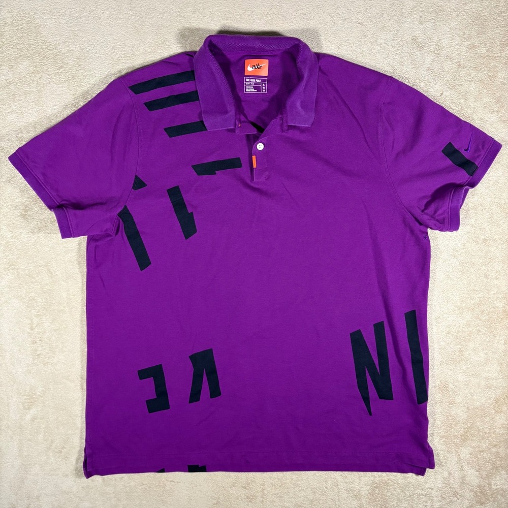 Nike Golf Dri-FIT Orange Tab Polo Grape Purple Mens X-Large